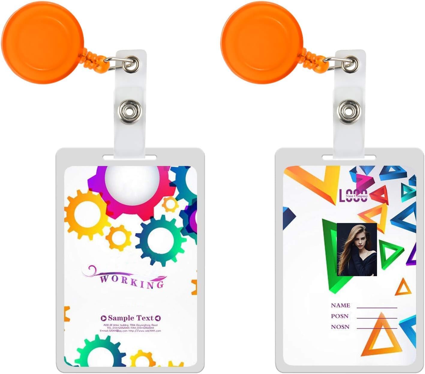 JANYUN 10 Pcs Retractable Badge Reel, Multi Color ID Badge Holder Retractable Clip for Nurse Doctor Teachers Office Workers Hanging ID Card Name Key Chain