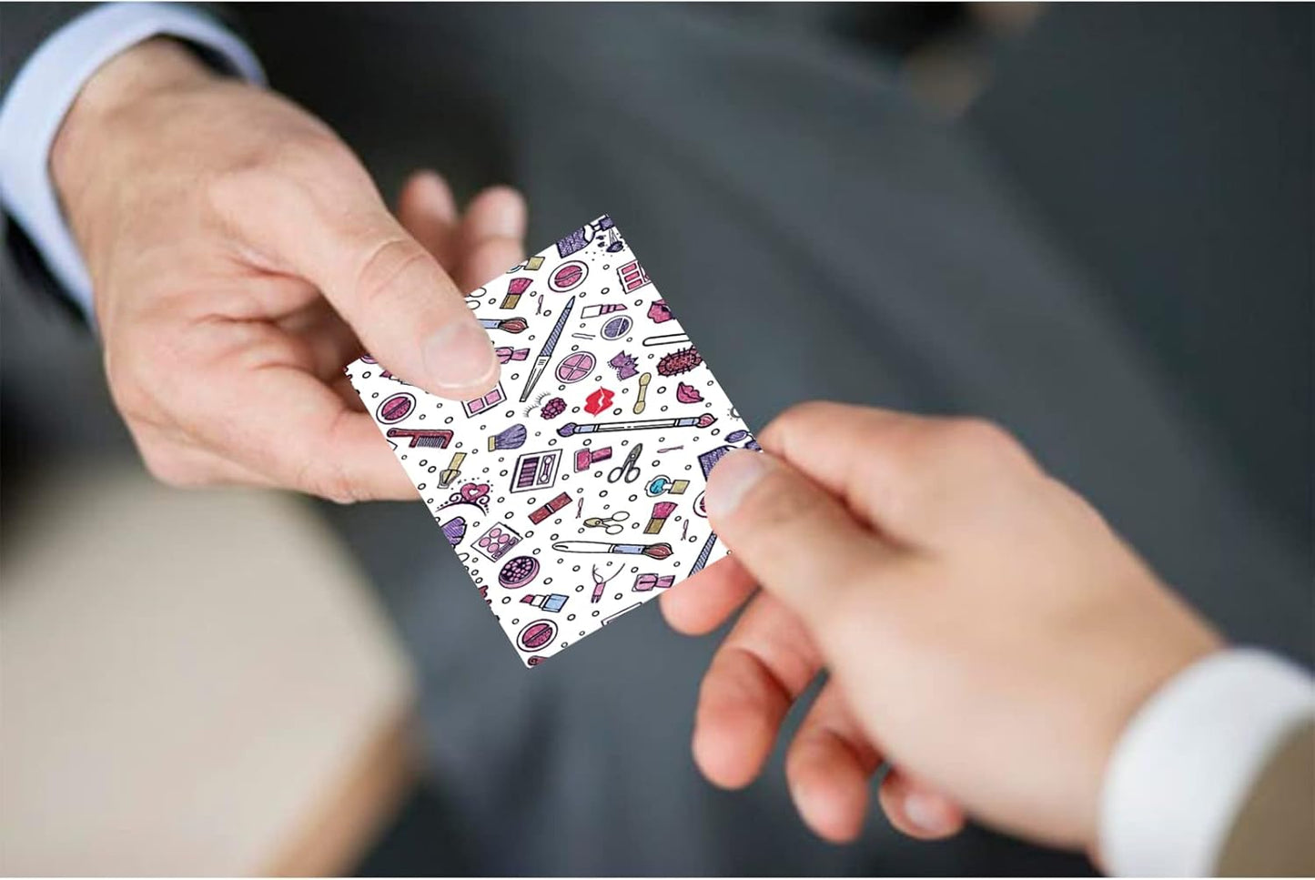 Custom Business Cards Personalized Business Cards for Small Business 300gsm Matte Paper Front & Back Sides Printed 3.5" x 2" - Makeup Artist Template