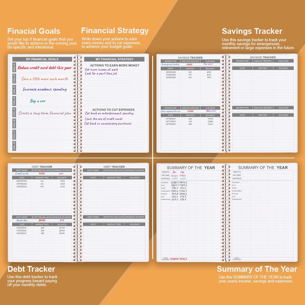 Budget Planner - Monthly Finance Organizer with Expense Tracker Notebook to Manage Your Money Effectively, Undated Finance Planner/Account Book, Start Anytime, 1 Year Use, A5, Yellow Flower