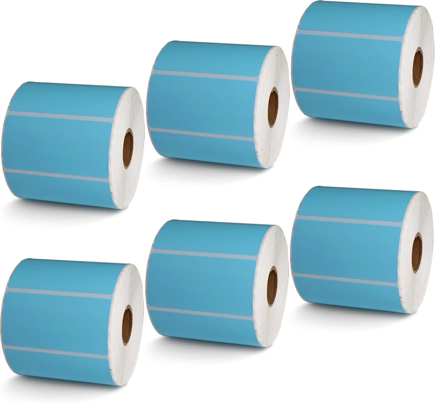 BETCKEY - 3" x 1.5" Barcode Shipping & Address Labels Compatible with Zebra & Rollo Label Printer,Premium Adhesive & Perforated[Light Blue, 6 Rolls, 5700 Labels]