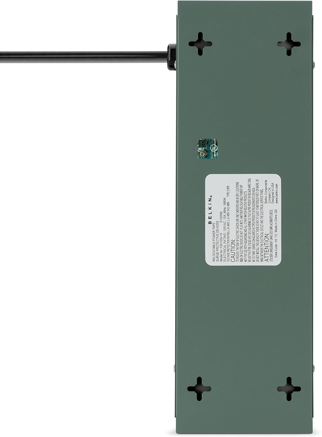 Belkin Power Strip Surge Protector - 10 AC Multiple Outlets, 15 ft Long Heavy-Duty Metal Extension Cord with Wall Mount Holes for Home, Office, Travel, Computer Desktop, Laptop & Phone Charging - 5PK