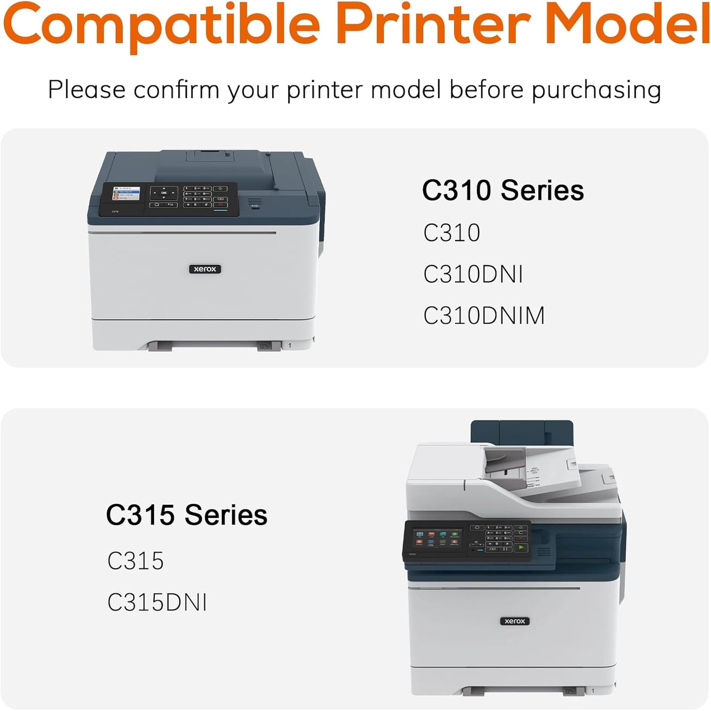C310 C315 Toner Cartridge Replacement for Xerox C310 C315 Toner (006R04356 006R04357 006R04358 006R04359) Compatible with Xerox C310 C315 C310DNI C310DNIM C315DNI Printer 4-Pack