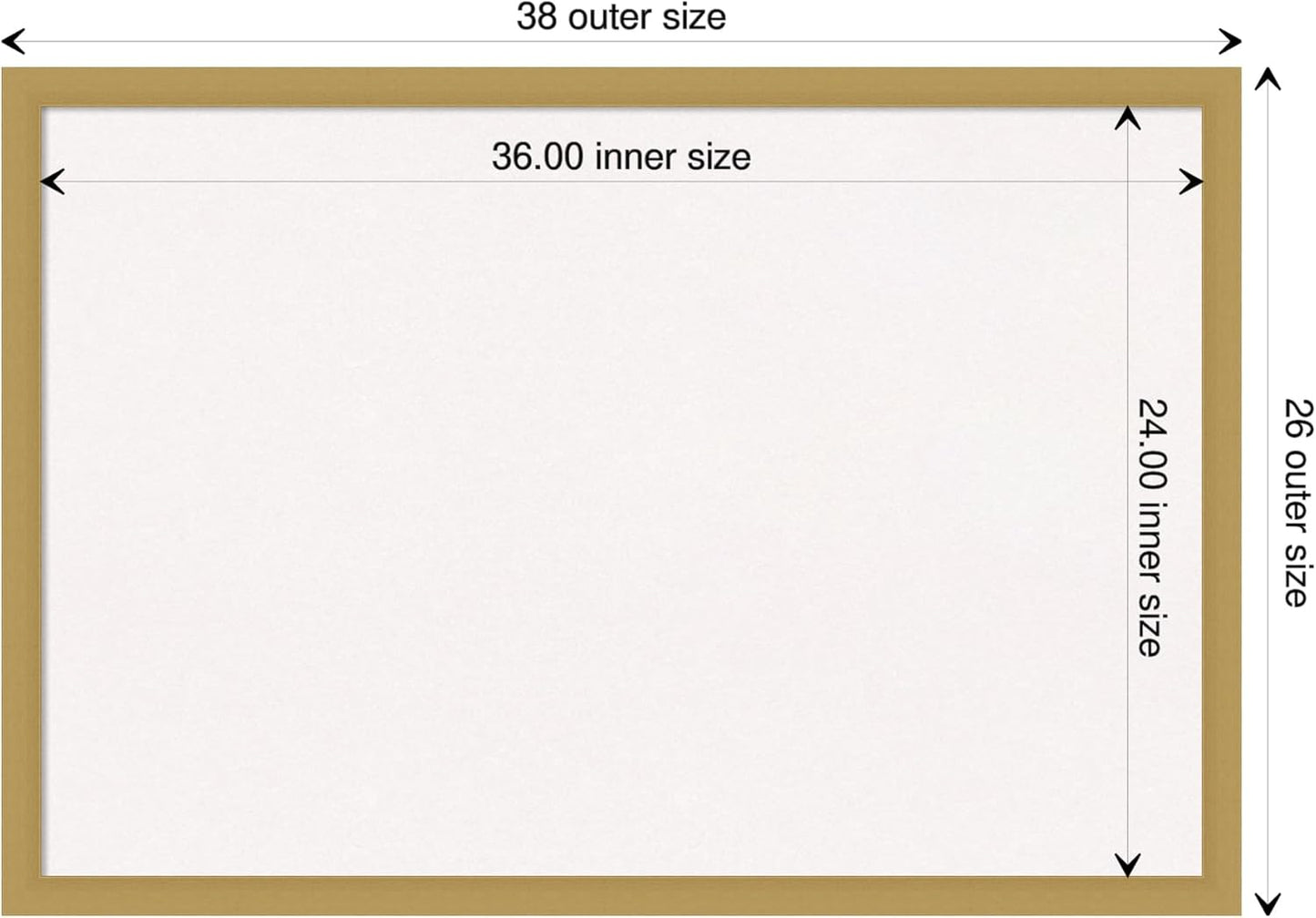 Amanti Art White Cork Board for Wall, 26x38 Vision Board with Gold Frame, Large Corkboard Office Decor for Home Organization, Casual Corkboard Pinboard to display items for home organization