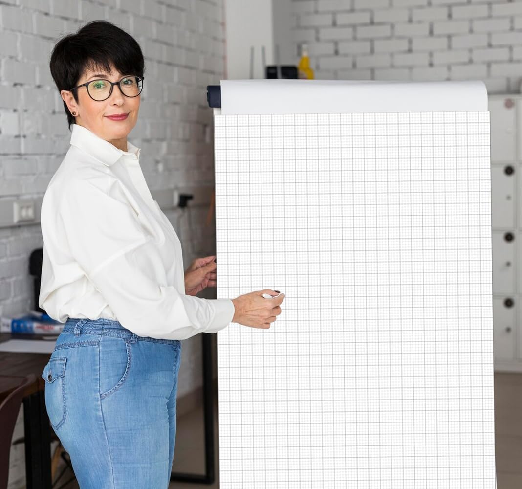 Graph Paper Pad - 24" x 36" Large Graph Paper, 25 Sheets/50 Pages, 4"x4" Ruled Grid Paper for Engineer Architect Designer Mathematician Draftsmen Sketch House Commercial Building Plan Drafting