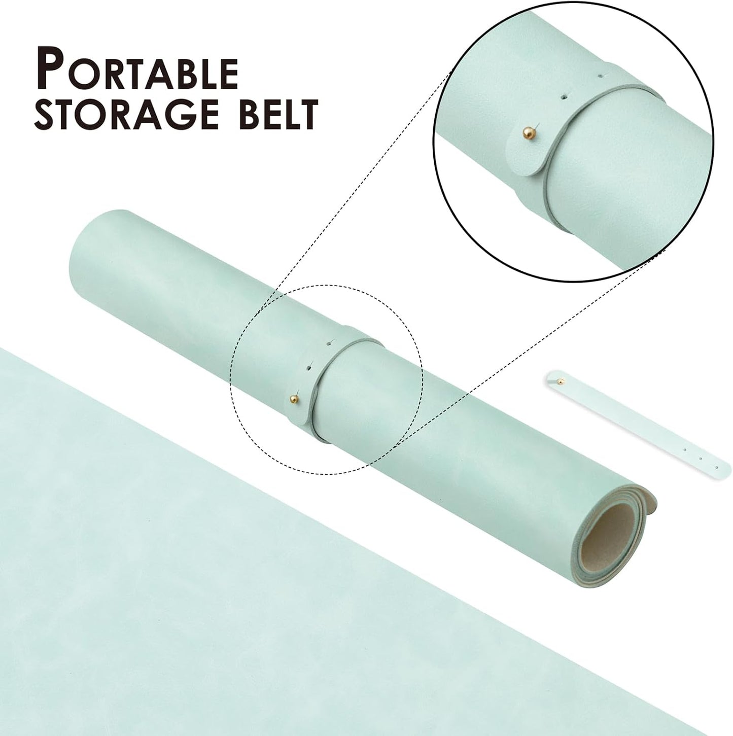 Distressed Leather Desk Mat - Non-Slip PU Desk Pad for Office and Home - Desk Organization and Accessories - Ideal for Large Mouse Pad and Desk Mats on Top of Desks(Mint Green,27.6"x 13.8")