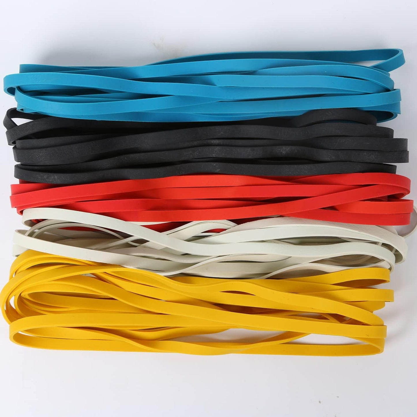 ﻿AMUU Rubber Bands Trash Can rubber bands 50 Pack 8inch Big Large Garbage Can Rubber Bands Elastic Rubber Bands for Office Supplies File Folders Box Books gifts Notebook 5 Colors