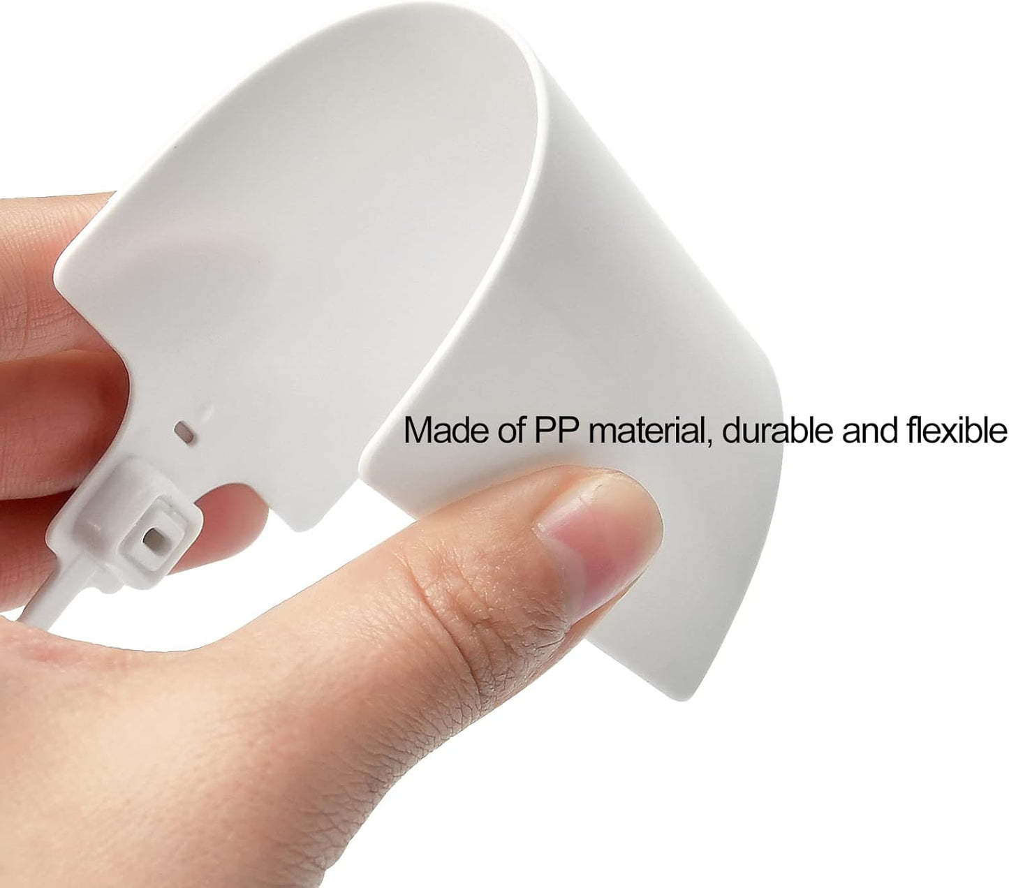 50 White Plastic Writable Shipping Tags - Large, Waterproof, Hanging Labels with One Permanent Marker Pen