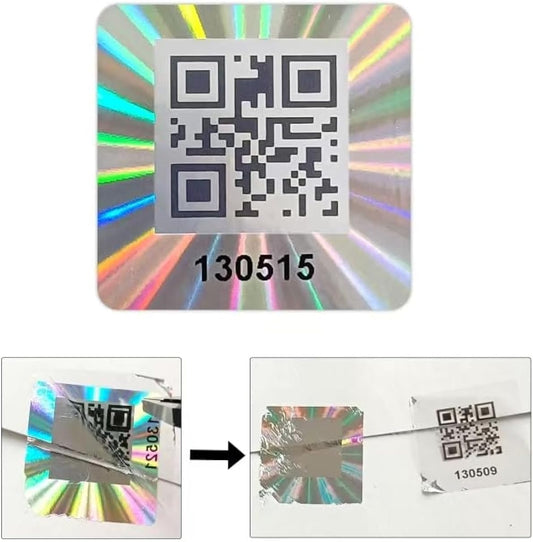 500pcs QR Code Hologram Warranty Void Sticker，Tamper Proof Security Seal Labels with Serial Number,Tamper evident Sticker(1x1 inch)…