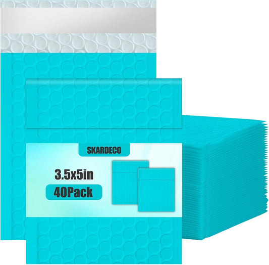 Bubble Mailers 3.5x5 inch 40Pack Teal Bubble Mailers Self-Seal Padded Mailing Envelopes Bubble Opaque Padded Mailer for Small Businesses to Package and Mail Jewelry Cosmetics#0000