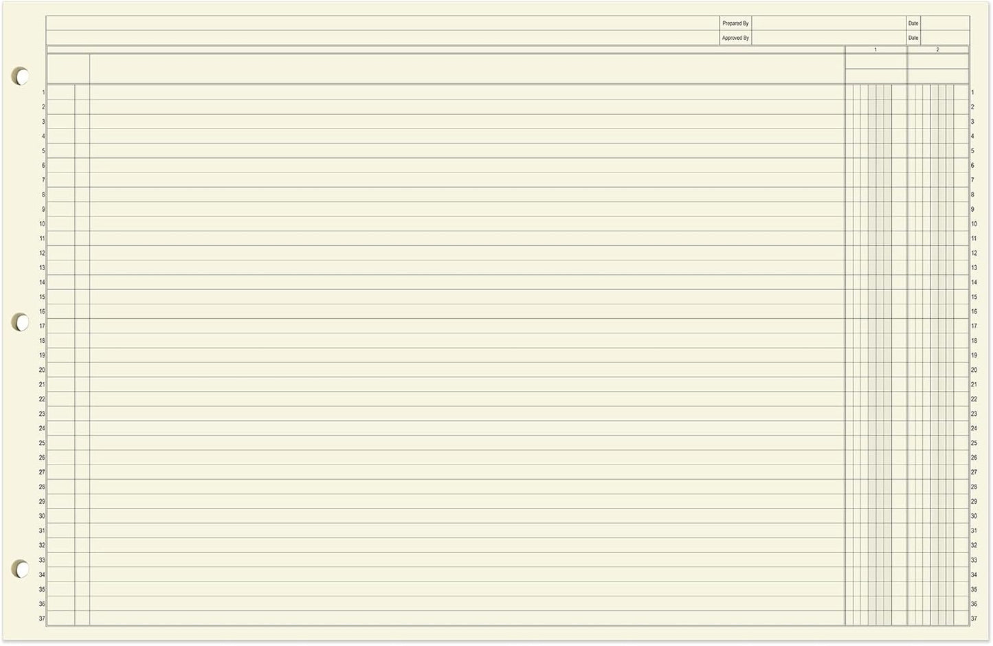 BookFactory Ledger Pad/Large 2 Column Accounting Ledger Columnar (Two Columns) Pads - 17'' x 11'', 50 Pages, Notepad Landscape Format (PAD-050-CLCPD3(17x11-Ledger-2)-AX)