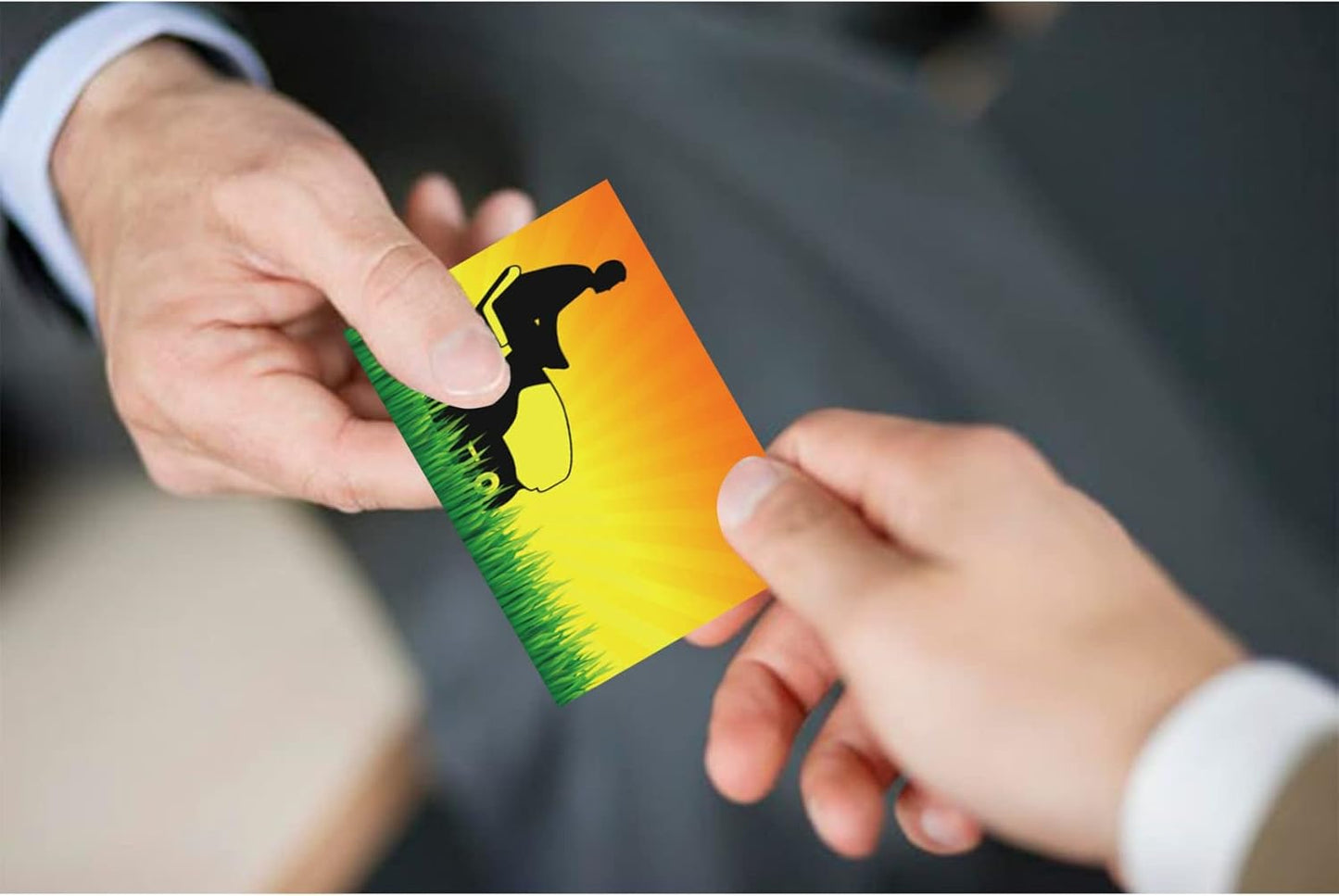 Custom Business Cards Personalized Business Cards for Small Business 300gsm Matte Paper Front & Back Sides Printed 3.5" x 2" - Lawn Care Template
