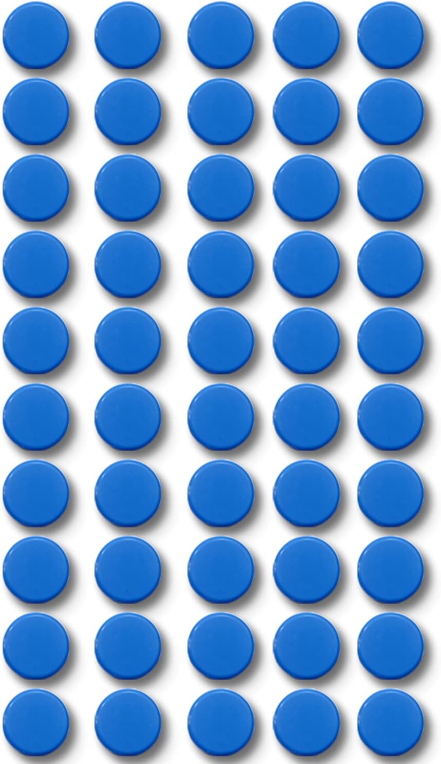 Qualsen Fridge Magnet, 50 Pack Cute Magnets for Whiteboard, Refrigerator, Locker, Office, Classroom, Kitchen (Blue)