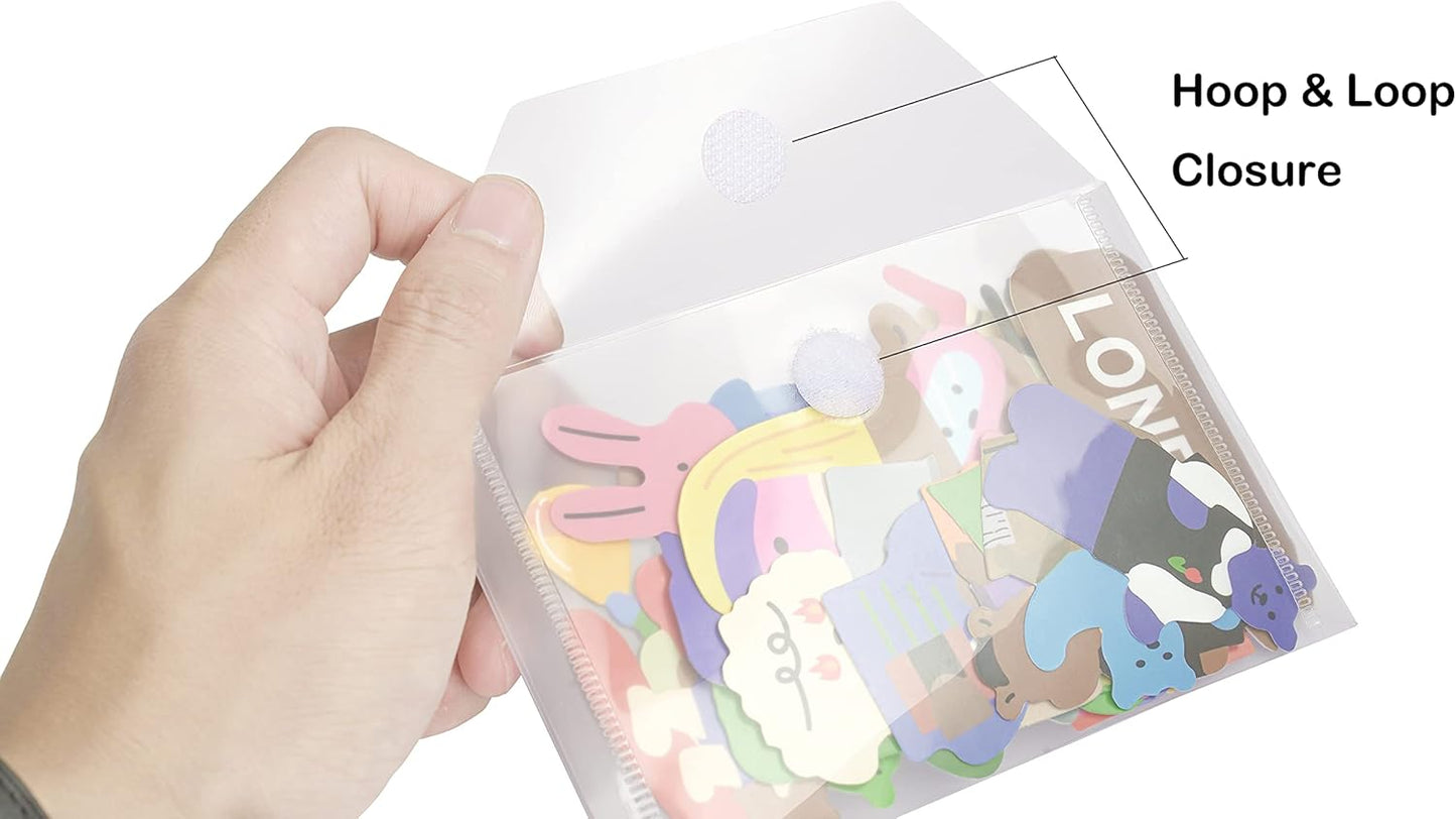 3x5 Plastic Envelopes Hook Loop Closure Coupon Receipt Storage Holder 40 Pack