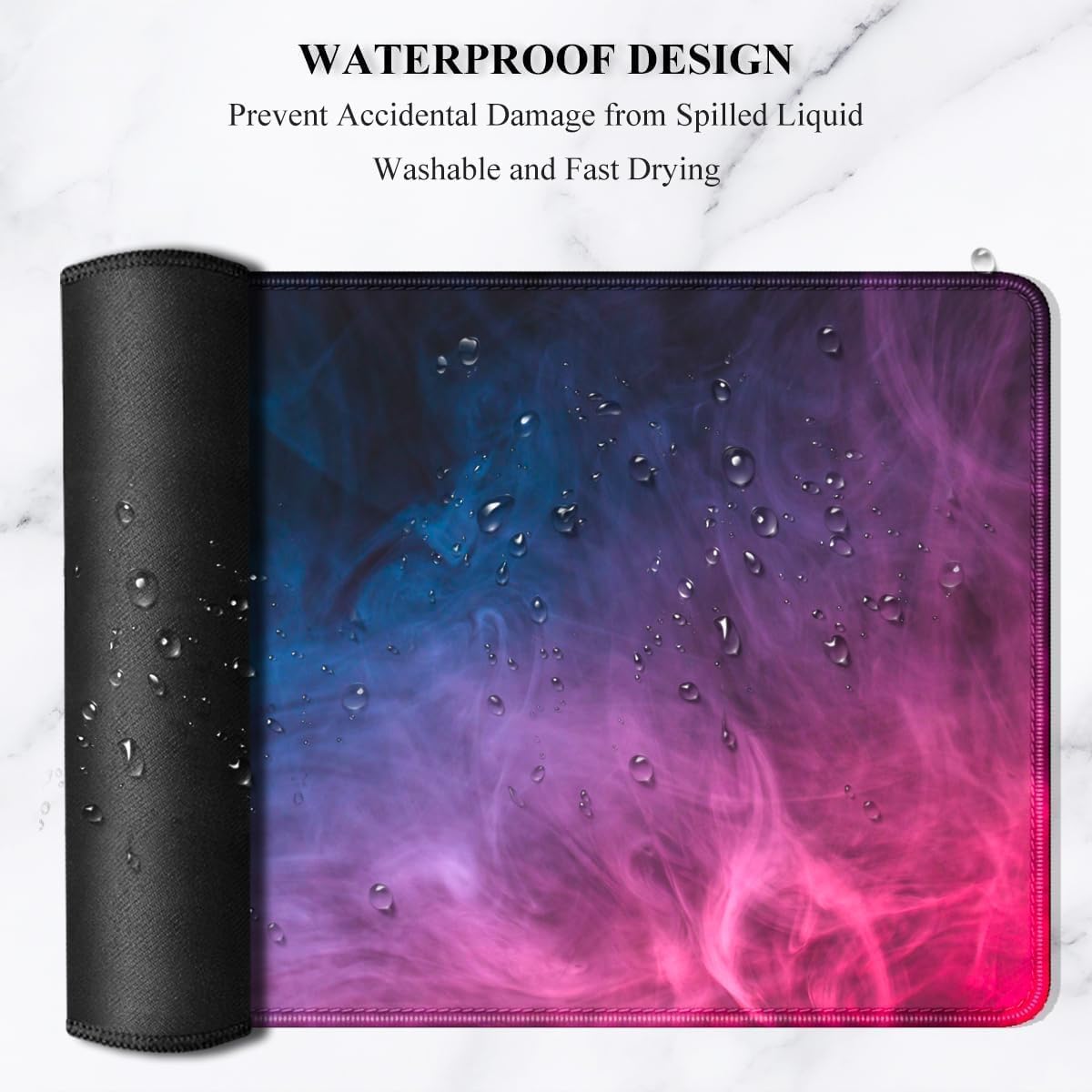 Auhoahsil Large Gaming Mouse Pad, XXL 35.4 x 15.7 in Desk Pad Stitched Non-Slip Rubber Long Computer Mousepad Thin Extended Full Size Desk Mat for Desktop, Laptop, Wireless Mice, Purple