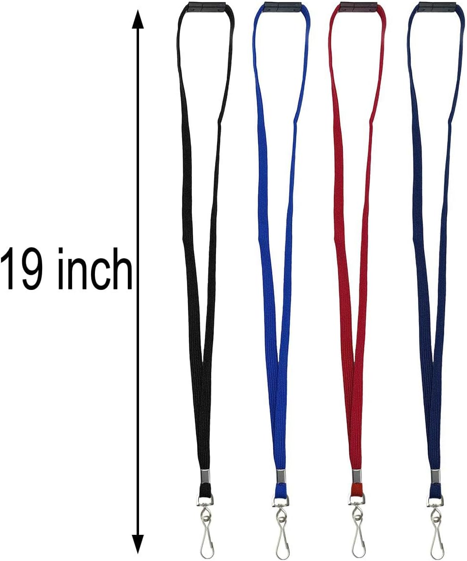 Bird Fiy Lanyards Safety Black Lanyards Neck Flat Premium Breakaway Badge Lanyard with J-Hook for ID Nametag Badge Holder (Navy Blue, 25 PCS)
