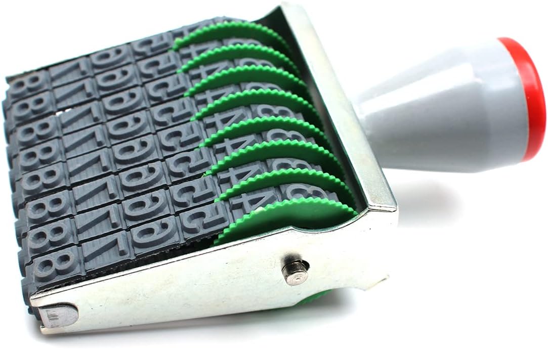 8 Digits Number Stamp Rolling Wheel Office Stamps Personalized Custom Stamps,Multi- Functional Creative Symbol Business Date Stamp