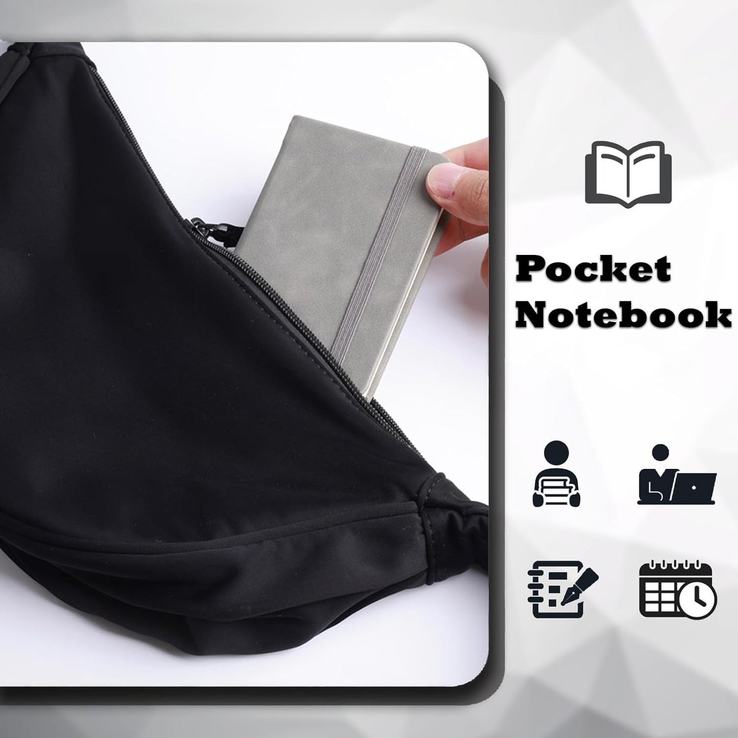 4 Pack Pocket Notebook Small Notebook, 3" x 4.4" Journal Notebook Hardcover with Thick Lined Paper, 200 Pages Leather Cover Mini Journal Notepad (Gray)