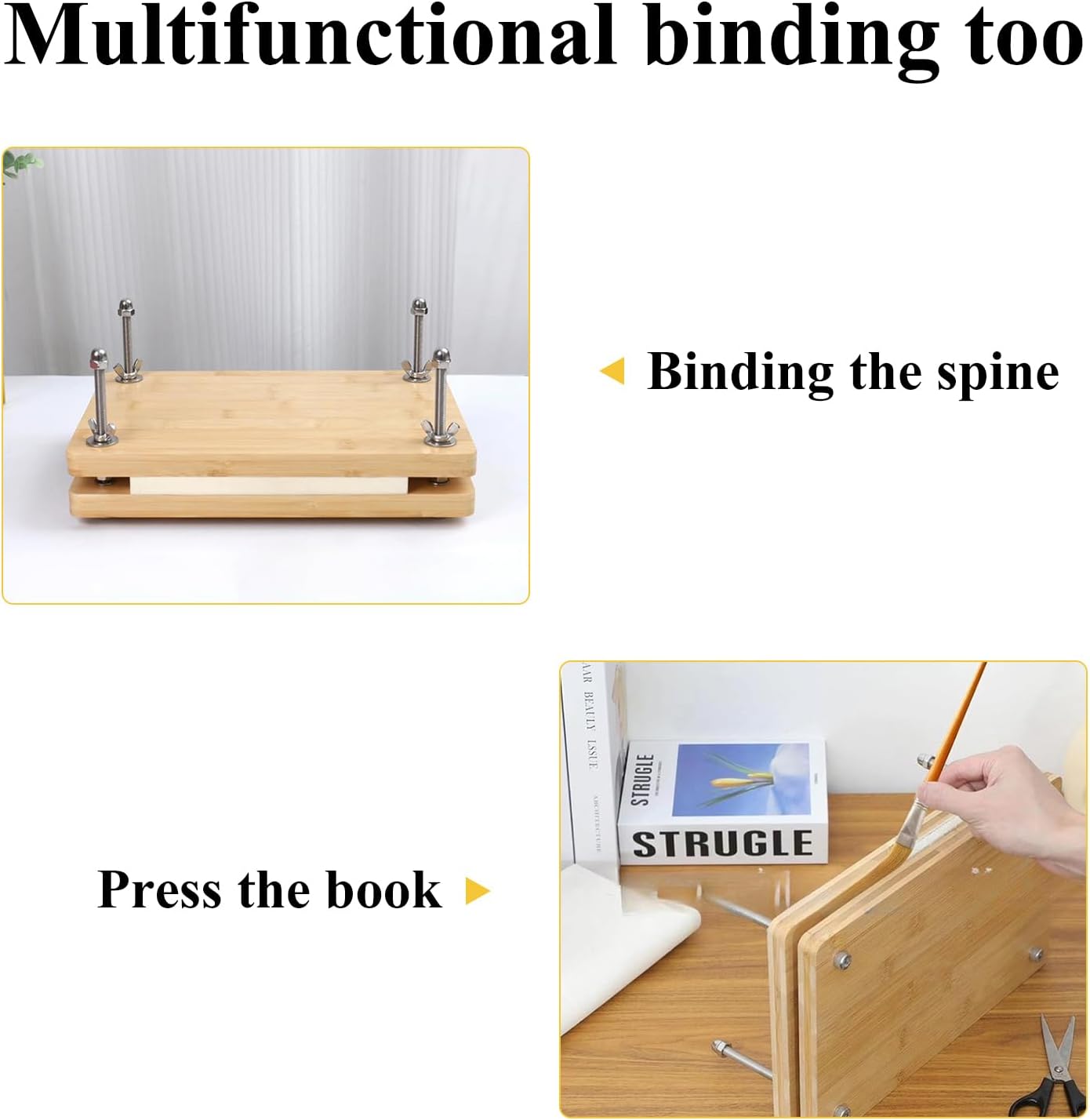 Book Press, 11.6 x 7.9’’ Book Press Bookbinding, Wood Bookbinding Press, Portable Bookbinding Machine and Book Press, for Handmade Bookbinding