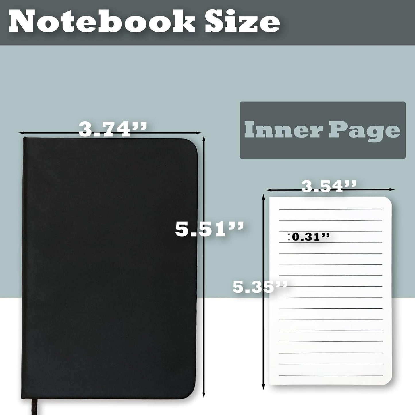 4 Pack Notebook Journal, 160 Pages Pocket Notepad with Waterproof Cover, Mini Memo Pads for Home, School, College, Office, Work, Travel (Black)