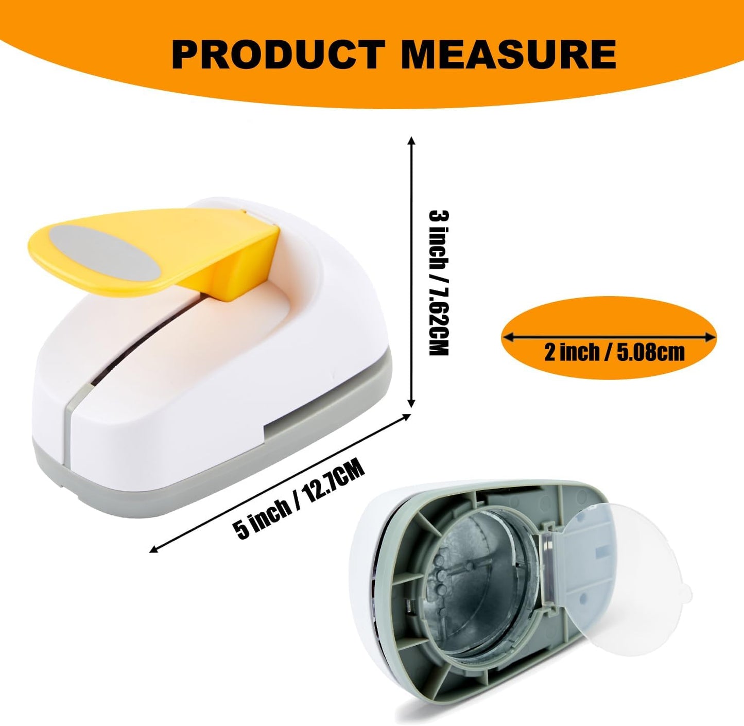 Craft Lever Punch 2 inch Oval Paper Punch Professional Tool for Paper Crafting DIY Projects，Gifts，Stationery，Education，Greeting Cards Arts Fun Projects