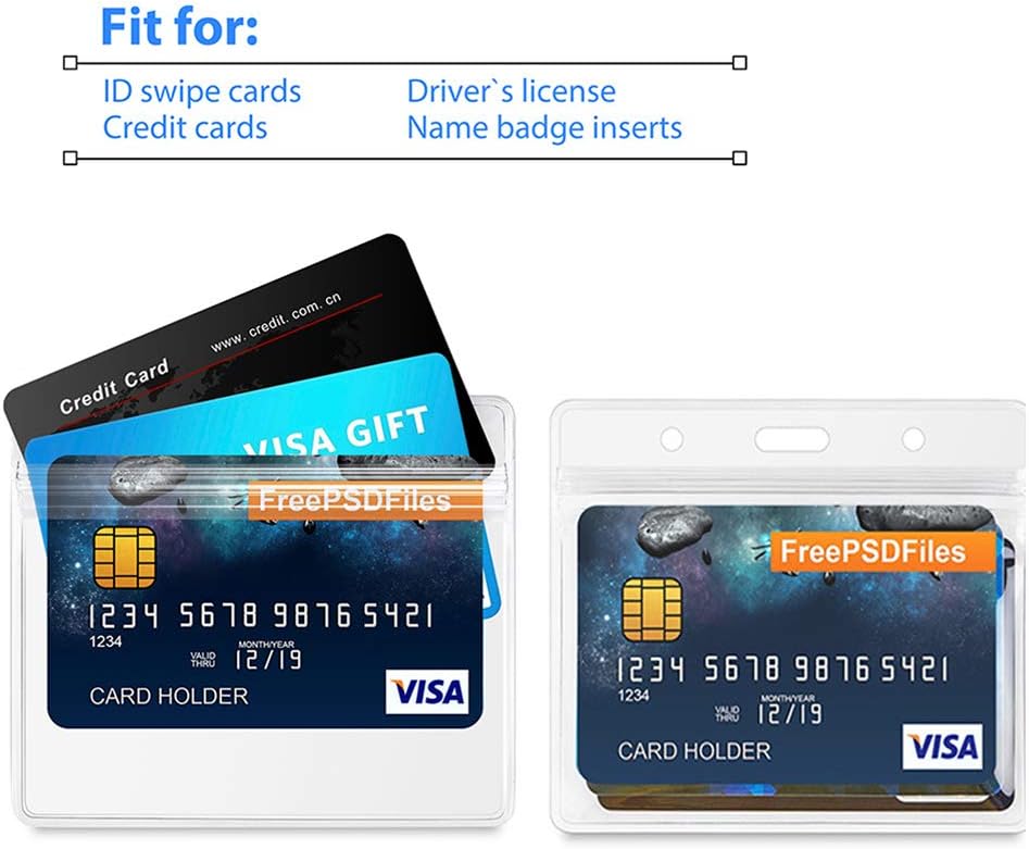 Bird Fiy Lanyards with id Holder Name Badges 50 Pcs Waterproof Plastic Horizontal Name Tag Badge Id Card and 50 Pcs Lanyard (Orange)