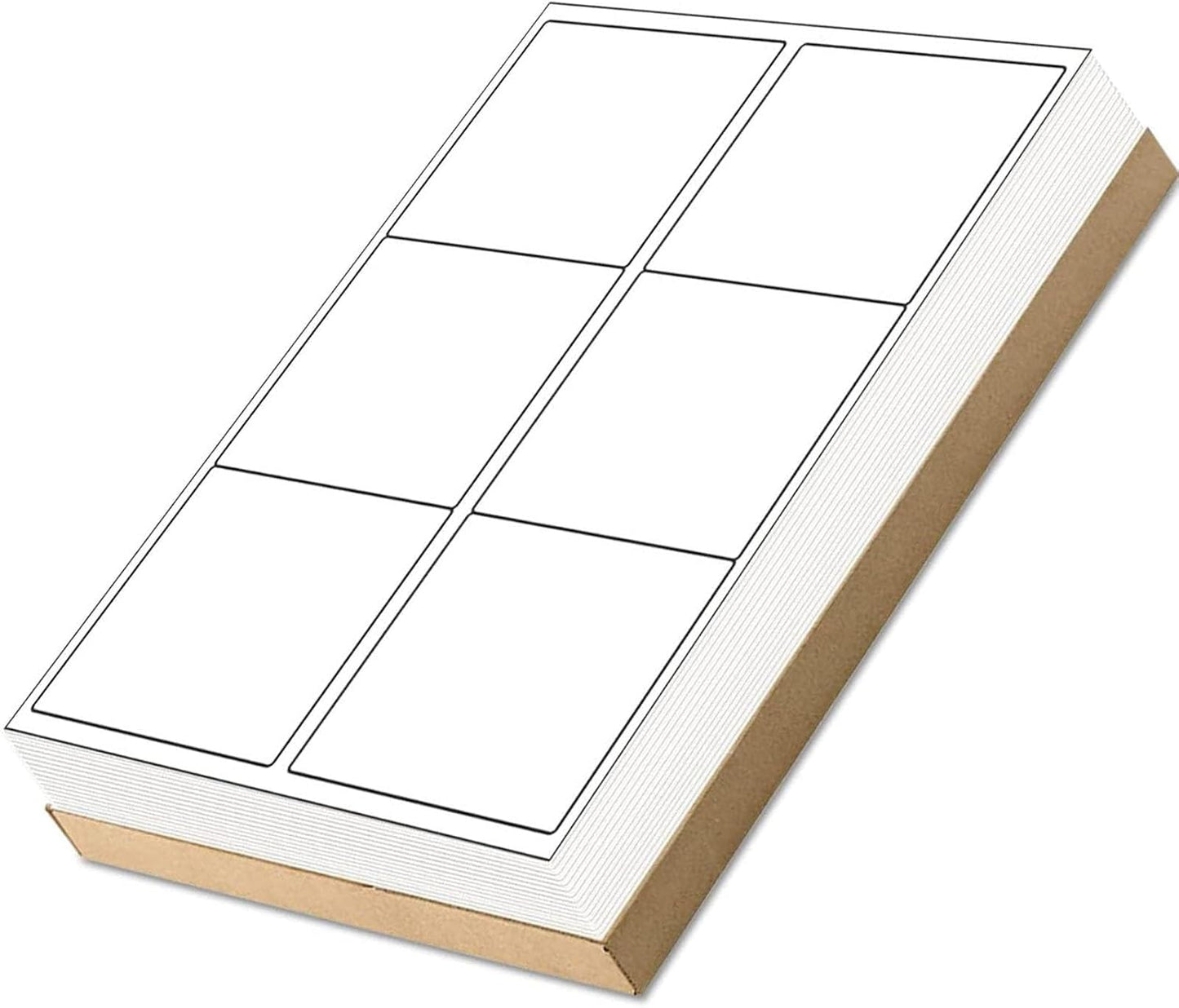 6-Up White Permanent Self Adhesive Shipping Labels 3 1/3” x 4” Printable Stickers for Laser & Inkjet Printers - 1000 Sheets - 6000 Count Labels