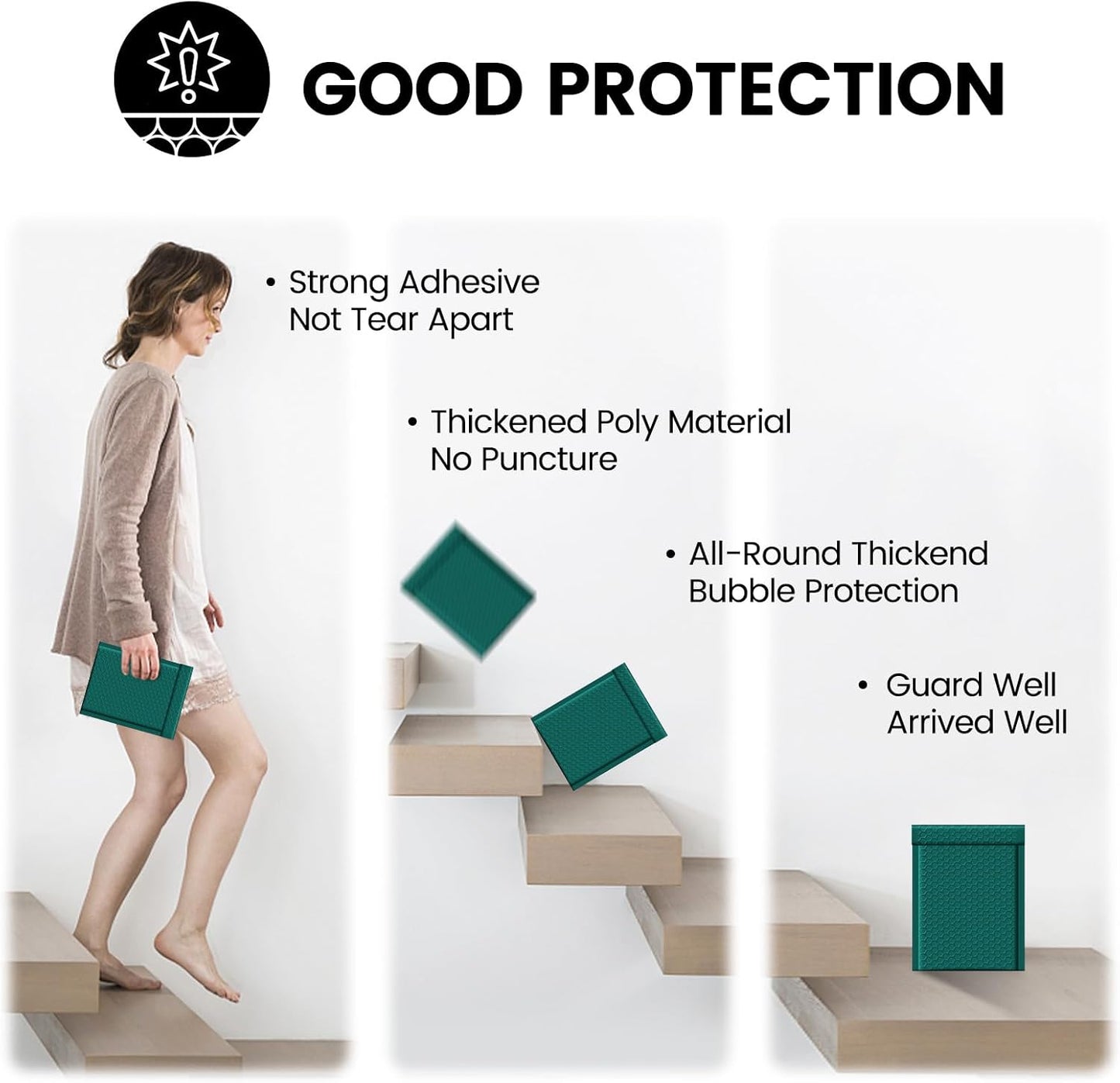 Fuxury Bubble Mailers 6x10" 100 Pack Opaque Bubble Mailer Usable Size 6x9" Padded Envelopes for Gifts Mailing Envelopes Bubble Padded Cushion Mailers Small Business#0 Forest Green