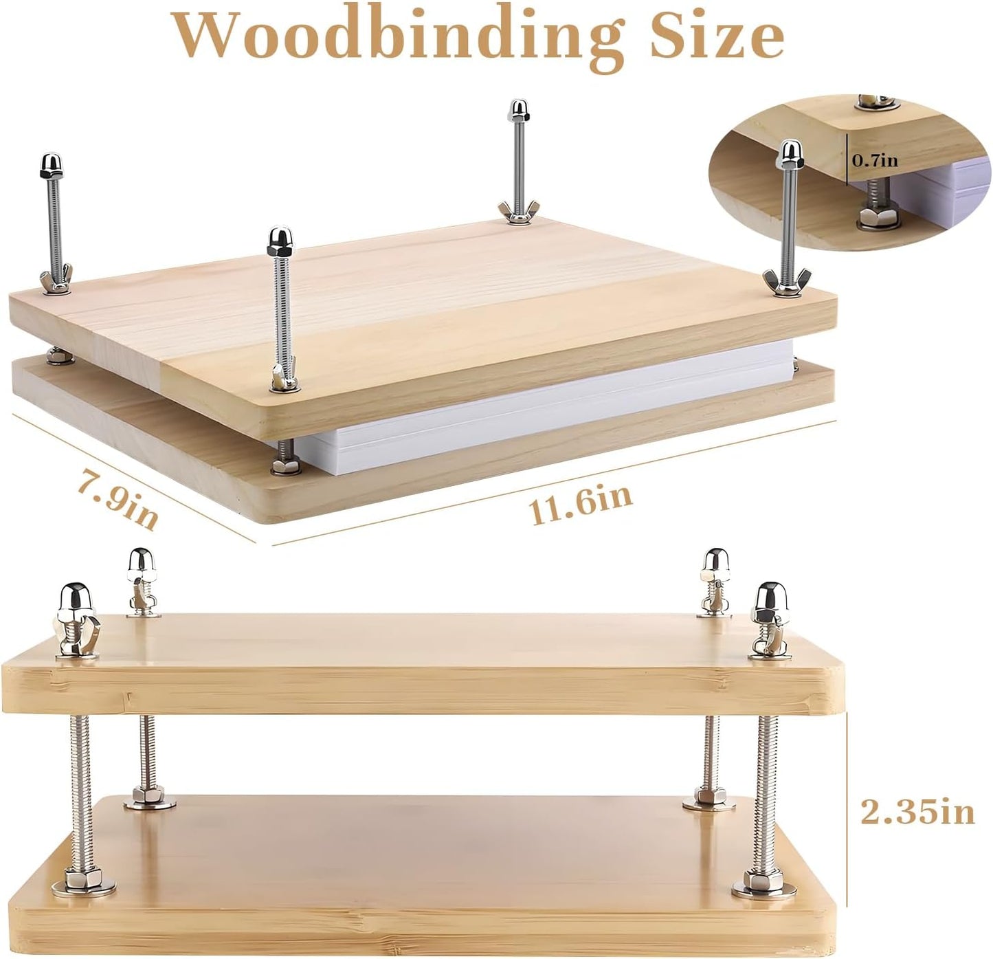 43 Pcs Book Binding Kits, Bookbinding Supplies, Book Press, Flower Press, Comes with a Wooden Stapler and Binding Kit, Suitable for Beginners to Press or Embossing Materials