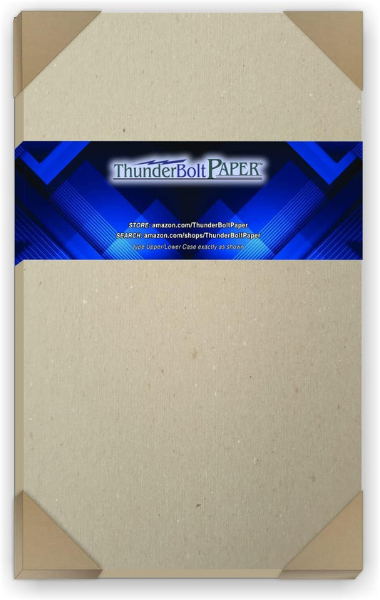 50 Sheets Chipboard 46pt (Point) 8.5" X 14" (8.5X14 Inches) Legal|Menu Size .046 Caliper Thick Cardboard Craft|Packaging Brown Kraft Paper Board