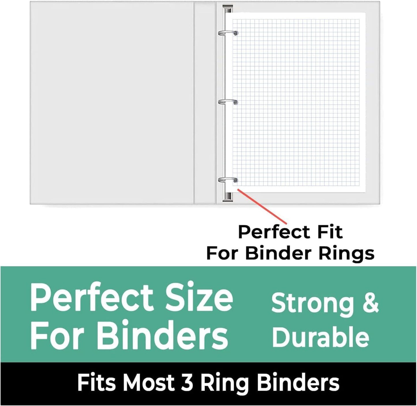 45 Pack, 6750 Sheets Graph Paper Bulk, 4x4, 8" x 10.5", Bulk Loose Leaf Paper, Bulk Grid Paper, Thick Graphing Paper, Fights Ink Bleed, 3 Hole Punched, Quad Ruled Sheets, Bulk School Supplies