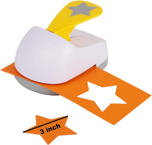 Craft Lever Punch 3 inch Star Paper Punch Five Point Star Professional Tool for Paper Crafting DIY Projects，Gifts，Stationery，Education，Greeting Cards Arts Fun Projects