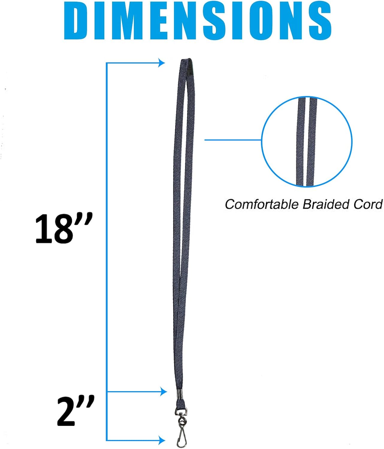 60 Pcs Breakaway Lanyards Safety Navy Blue Lanyard with Swivel J Hook Premium Bulk Flat Lanyards 36" for ID Name Badge Holder, ID Badges Cruise, School, Students, Coach, Festival and Hang Keys