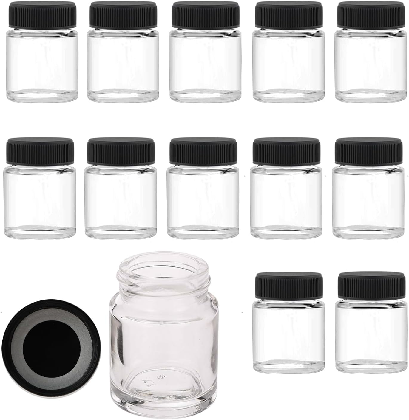 12pcs Airbrush Bottles Glass Jar for Air brush spray paint ink or colors storage