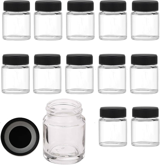 12pcs Airbrush Bottles Glass Jar for Air brush spray paint ink or colors storage