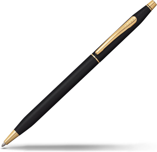 Cross Classic Century Refillable Ballpoint Pen Presented in a Luxury Gift Box - Medium Point, Black Ink, Black & Gold