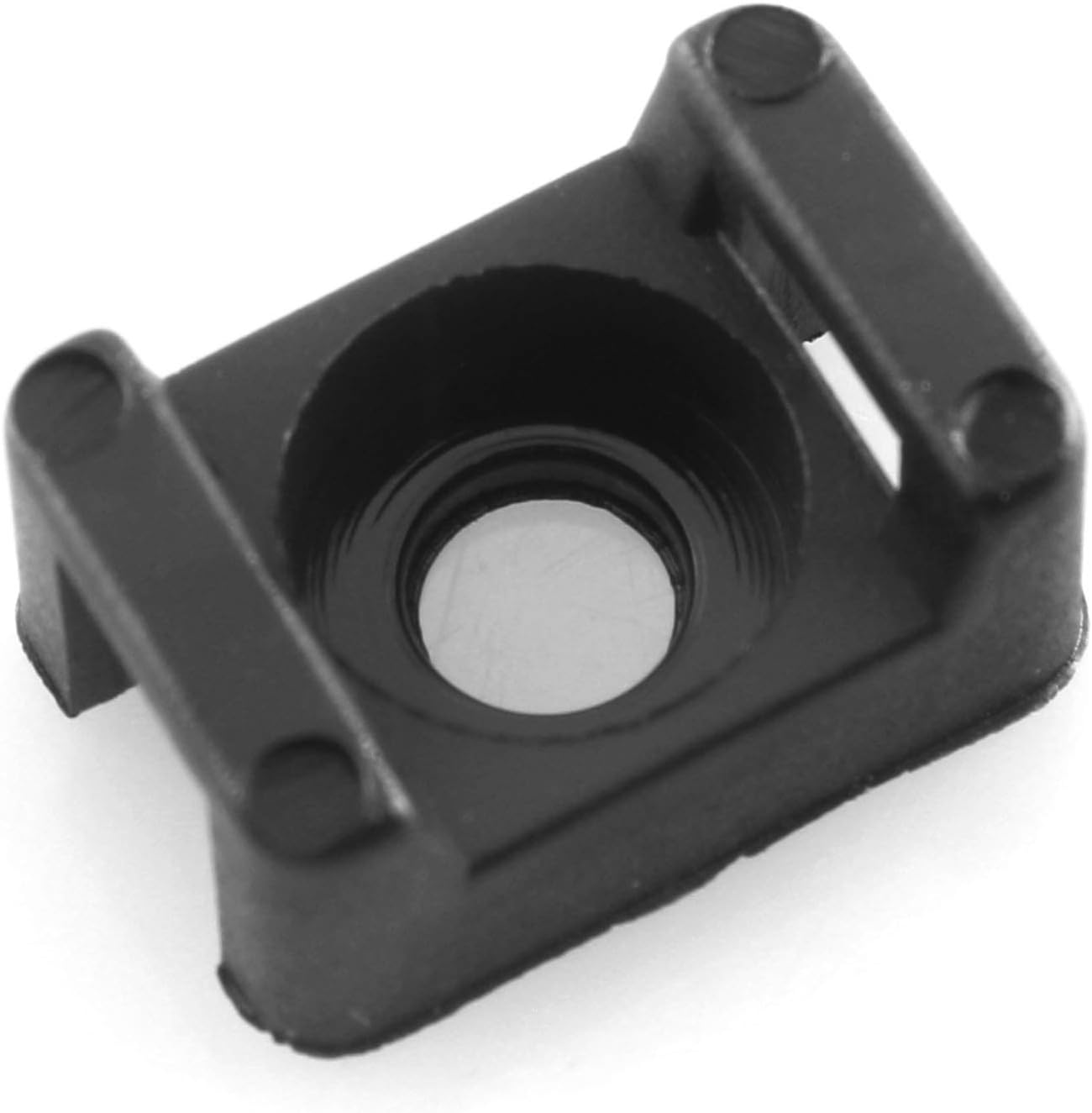 DGZZI Saddle Wire Holder 100PCS Black 4.5mm Width Screw Type Saddle Shape Cradle Tie Mounts Bases Clips Cable Holder