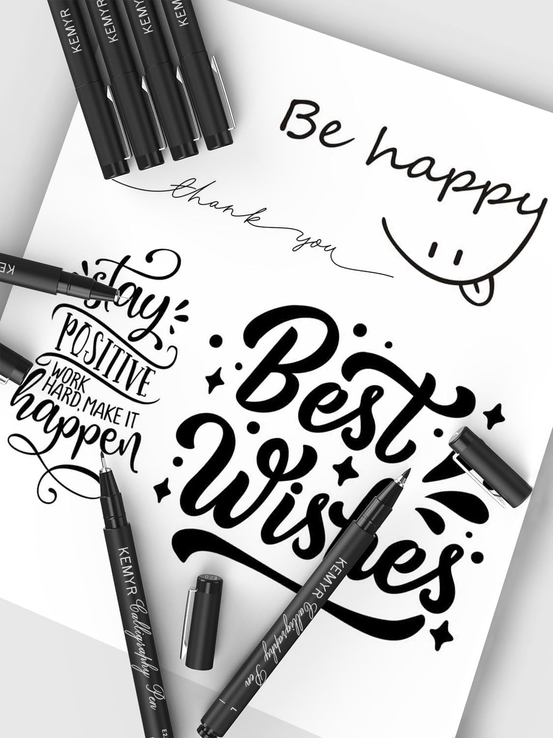 4 Micro Fine liner Drawing Art Pens Calligraphy Pens: 2.0mm Size Black Art supplies Waterproof Archival Black Ink Markers For Artists,Use for Professional Watercolor,Sketching