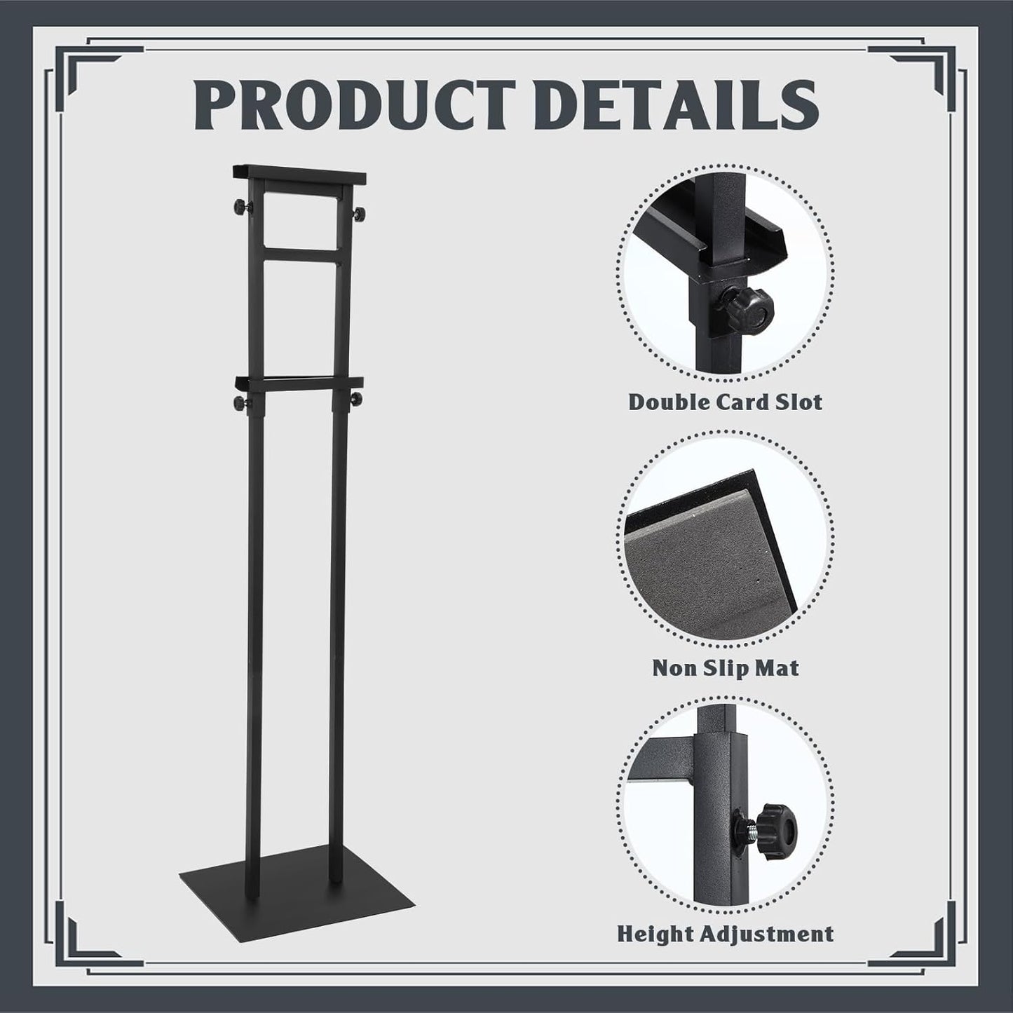 Blulu 2 Pcs Poster Stand for Display Heavy Duty Sign Holder 74.8 Inches Adjustable Poster Board Double Side Banner Stand with Base for Indoor Outdoor Board Foam Display