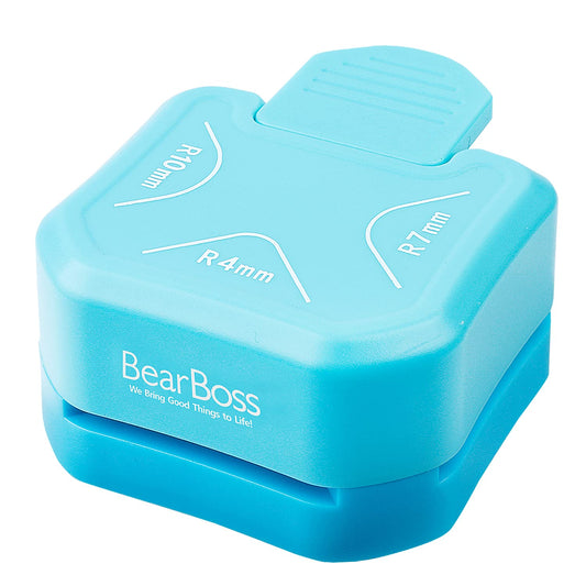 BearBoss 3 in 1 Corner Punch Paper Corner Rounder Cutter for Card Making Laminate Cardstock Scrapbooking Paper Crafts Business Cards, Ocean Blue 4mm, 7mm, 10mm