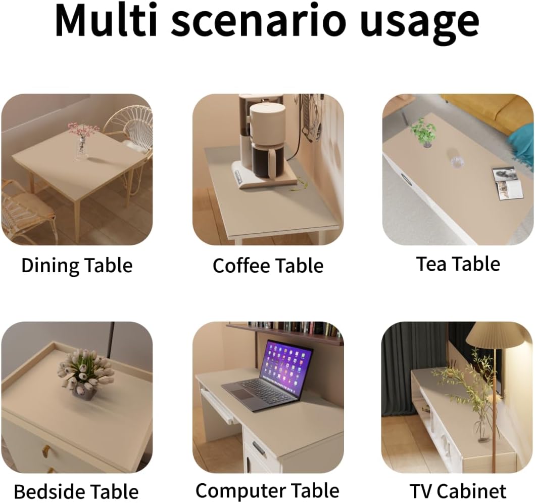 Dresser Cover Top - Can Be Used On Both Sides Waterproof and Easy to Clean Good Flatness Used for Dresser Table(Light Brown+Gray 10x36)