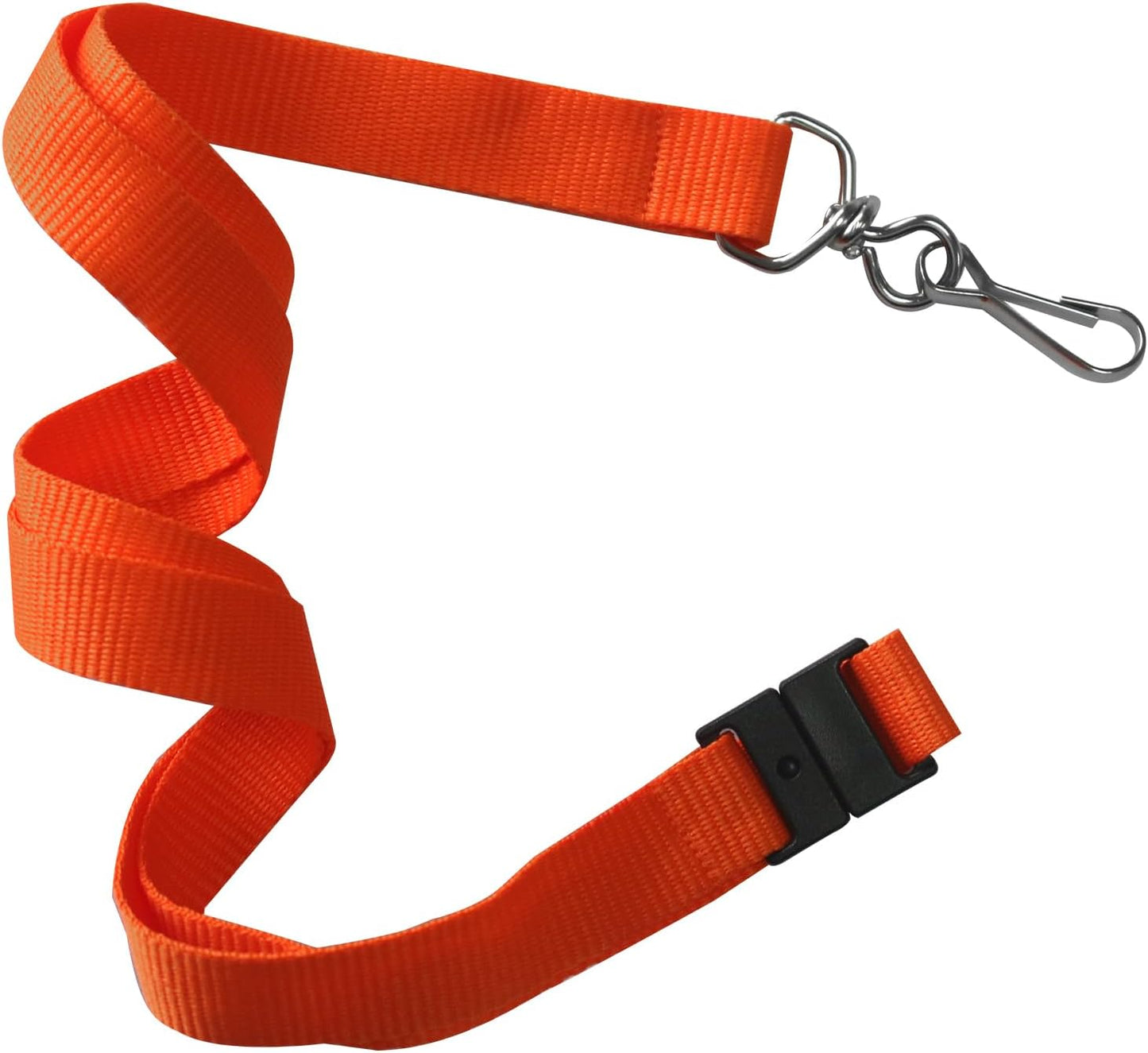66 Pcs Breakaway Lanyards with Swivel J Hook Premium Bulk Flat Safety Lanyards for ID Badges, Schools, Students, Coaches, Festivals, Volunteers and Team Activities (Orange)