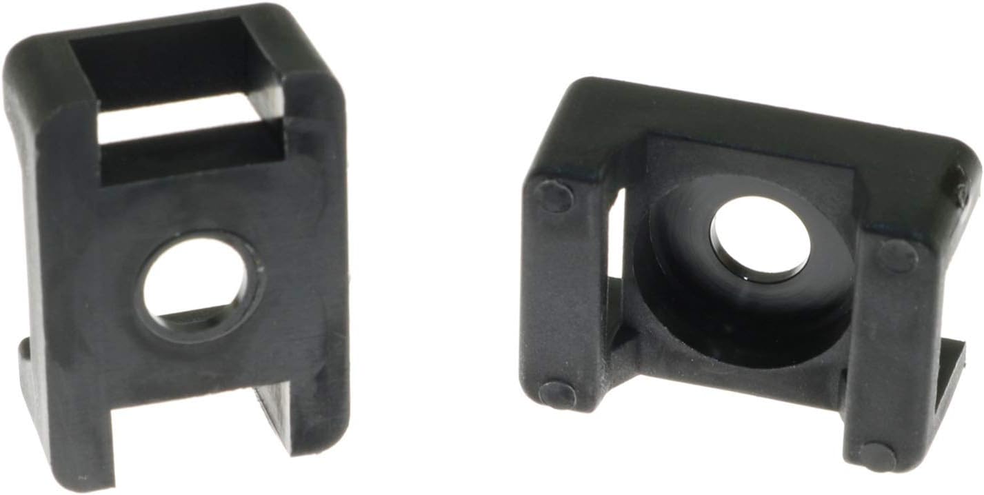 DGZZI Cable Tie Mount 100PCS 23 x 16 x 9mm Screw Type Saddle Shape Cradle Mounts Bases Clips Cable Holder Black