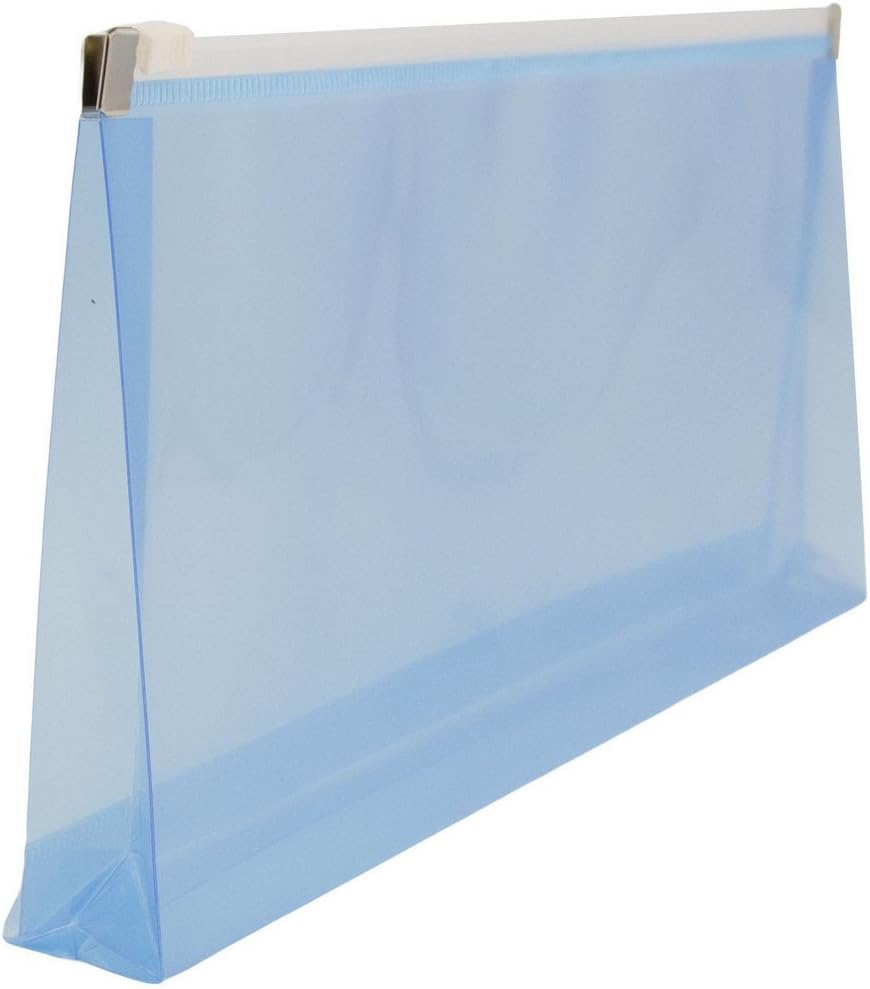 JAM PAPER Plastic Envelopes with Zip Closure - #10 Booklet Wallet - 5 x 10 - Blue - 12/Pack