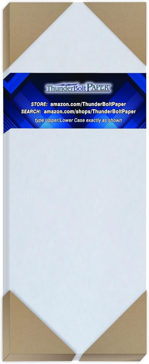 50 Blue Parchment 65lb Cover Paper Sheets 4.25 X 11 Inches Half Letter Size Cut Long - Cardstock Weight Colored Sheets - Printable Parchment Semblance