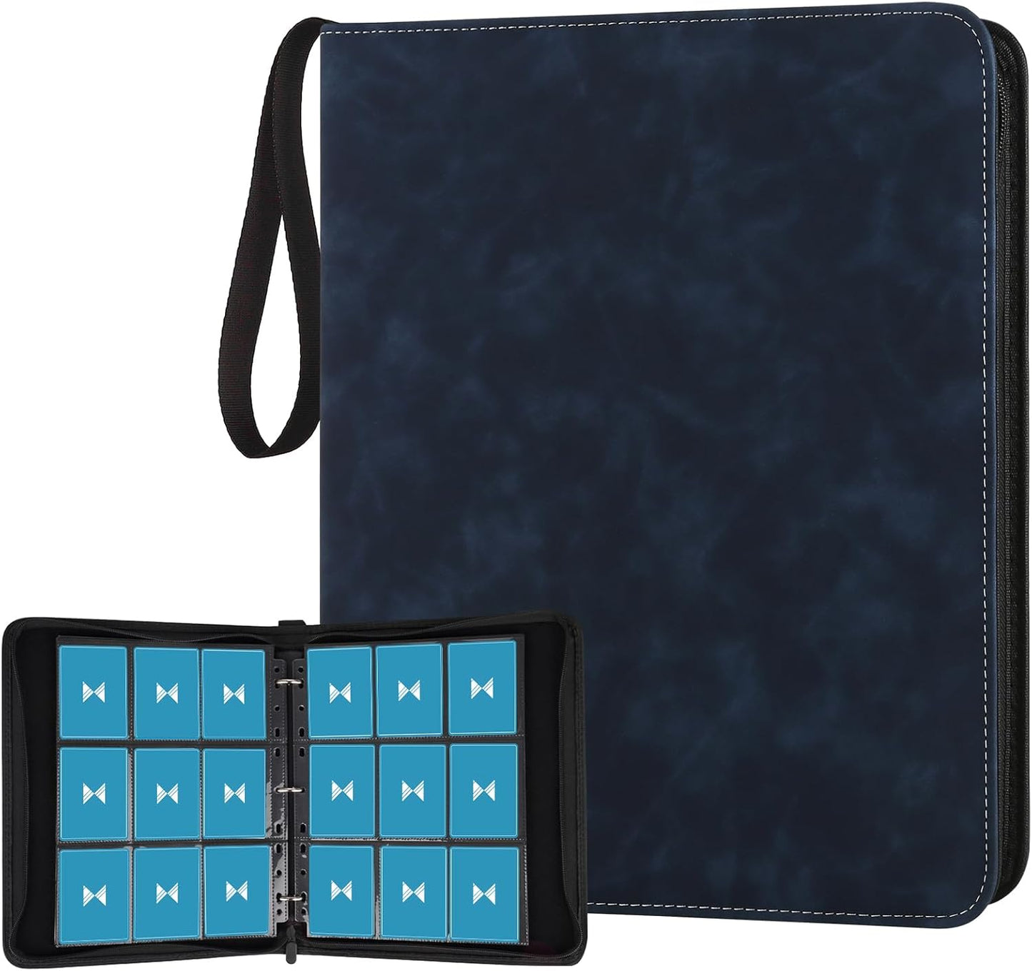 720 Card Binder, Premium Trading Card Binder, 9 Pocket Double Sided Pocket PU Card Collection Binder, Collector Card Album, Card Folder for MTG, TCG, Sports Cards, Game Cards (Dark Blue)