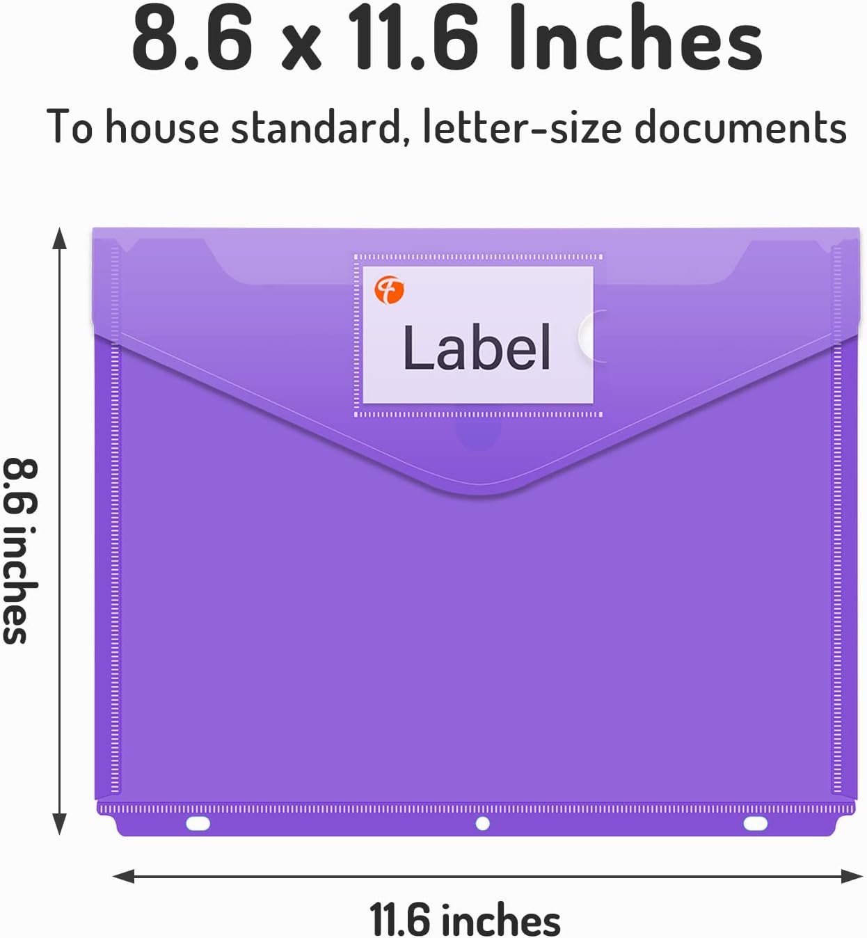 Forvencer Binder Pocket, 10 Pack Super Heavyweight Plastic Folders with Tight Closure, Folders with Pockets Side Loading, Binder Organizer, Binder Dividers with Pockets, Letter Size, Assorted Colors