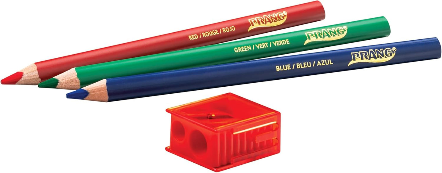 Prang Easy to Hold Colored Pencils Class Pack, 12 Colors, 5.5 mm Core, 144 Pencils, 6 Sharpeners, My First