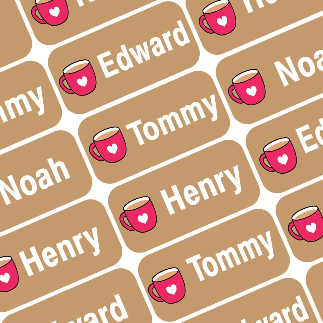 Personalized Waterproof Name Labels Press and Stick Custom Name Stick on Clothing Labels. Customized Up to 3 Lines Great for Camp & Daycare