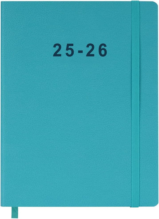 2025-2026 Planner - Weekly and Monthly Planner, Oct 2025 - Dec 2026, Vegan Leather Cover, Elastic Closure, 8.5"x11", Teal