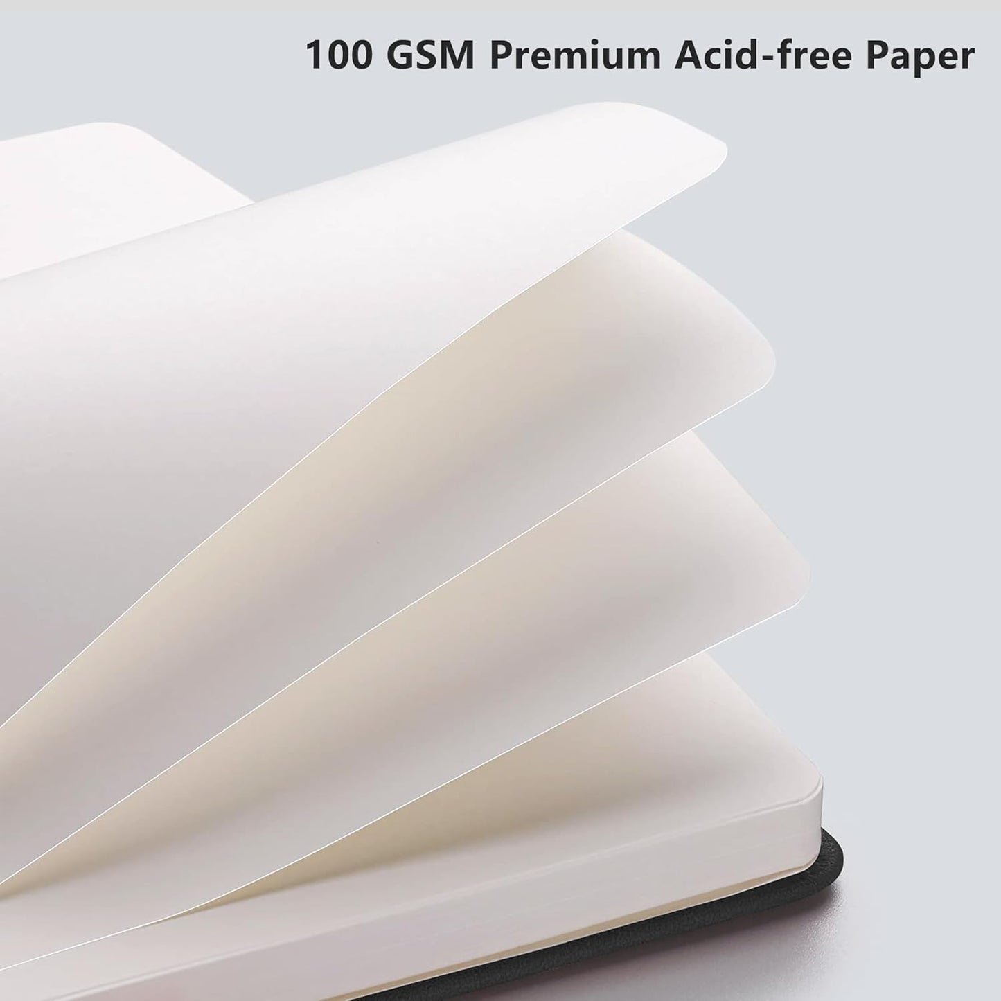 RETTACY Blank Journal Notebook, 2-Pack, 192 Pages per Pack, A5 Medium Size (5.7'' x 8.3''), Leather Hardcover, 100 GSM Thick Paper, for Sketching, Drawing, Painting (Black & Navy Blue)